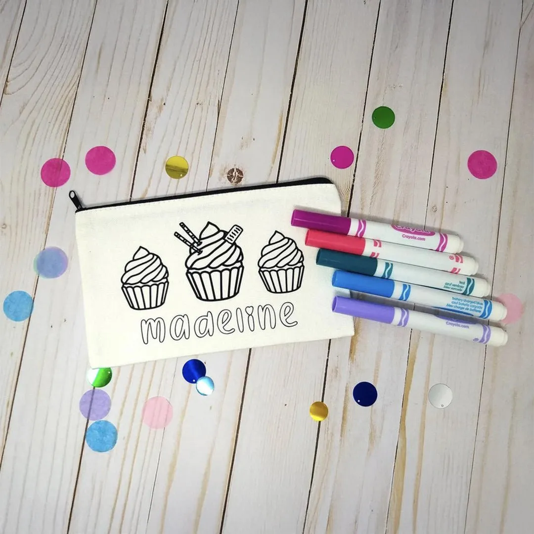 Personalized DIY Pencil Pouch & Markers