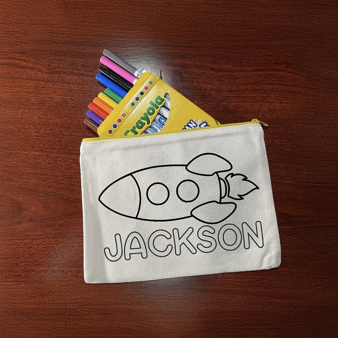 Personalized DIY Pencil Pouch & Markers