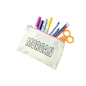 Personalized DIY Pencil Pouch & Markers