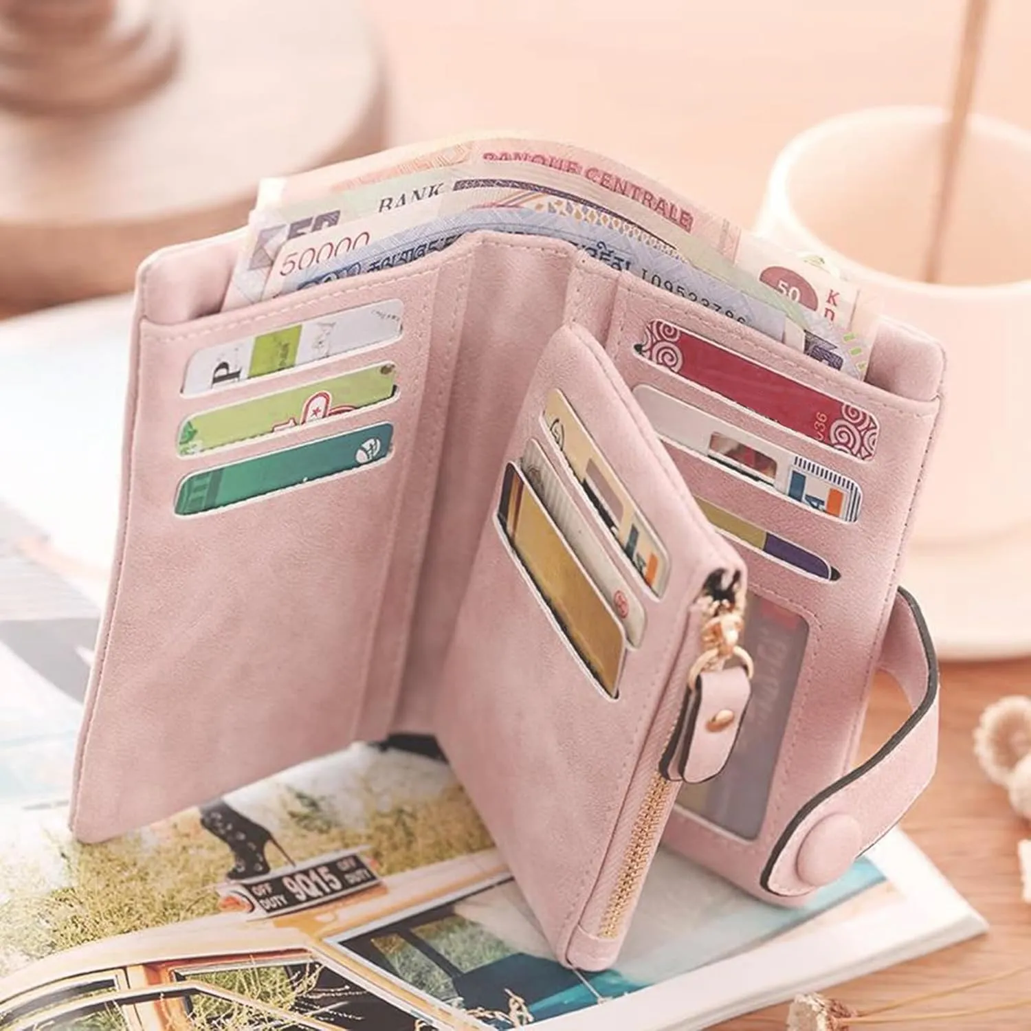Personalized Gifts for Mom - Custom Womens Wallet with Names, Gifts for Mothers Day Mom Birthday - Customized Ladies Wristlet Wallet Coin Purse Bifold Cards Holder, Gray