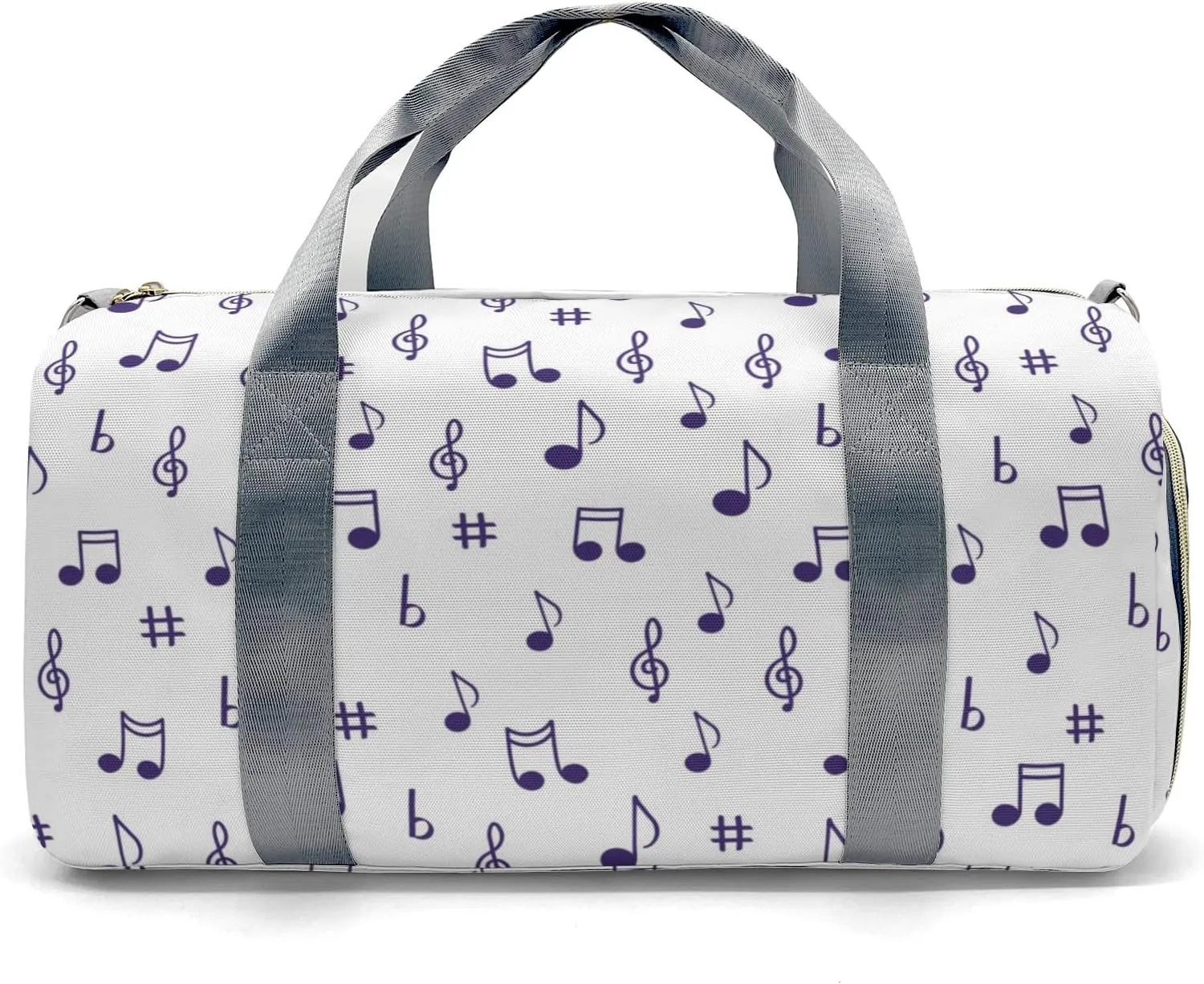 Personalized Musical Note Clef Violet Custom Multi-functional Travel Bag, Unisex Portable Duffel Bag, Short Distance Travel Assistant.