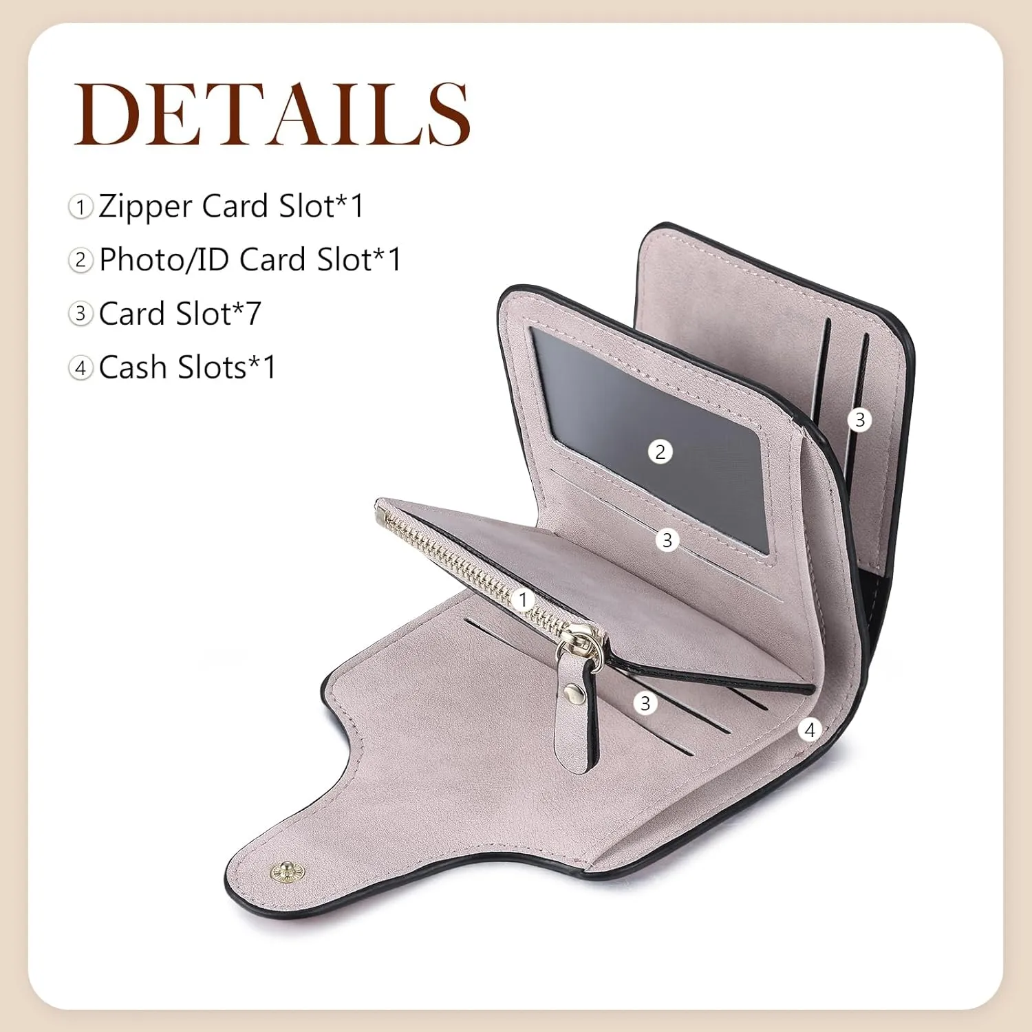 Personalized Photo Wallet for Women, Custom Birth Flower & Name Detachable Leather Wristlet, Stylish Card Holder Purse with Zipper Large Capacity Wallet Mother's Day Gifts for Mom