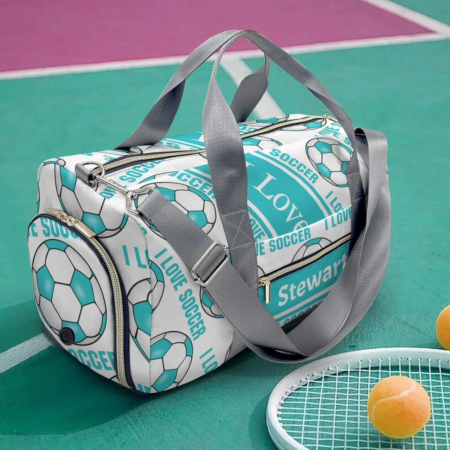 Personalized Soccer Custom Multi-functional Travel Bag, Unisex Portable Duffel Bag, Short Distance Travel Assistant