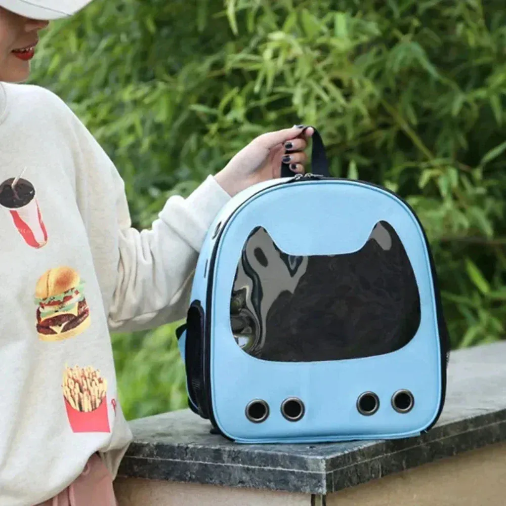 Pet Carrier Backpack with Feline Design for Small Sized Cats