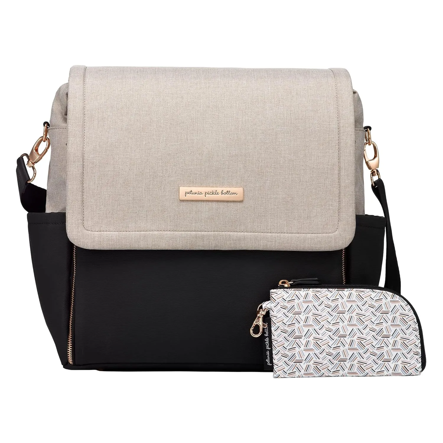 Petunia Pickle Bottom Boxy Backpack, Diaper Bag, Stylish Baby Bag, Spacious Backpack, On-The-Go Moms, Sand/Black