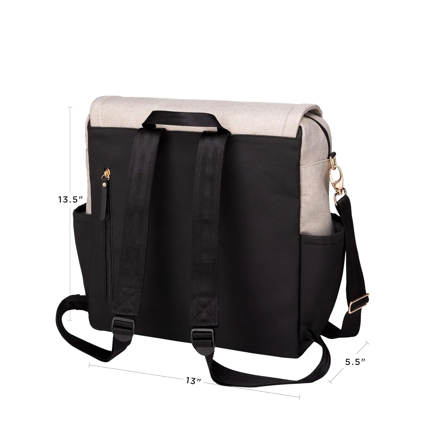 Petunia Pickle Bottom Boxy Backpack, Diaper Bag, Stylish Baby Bag, Spacious Backpack, On-The-Go Moms, Sand/Black
