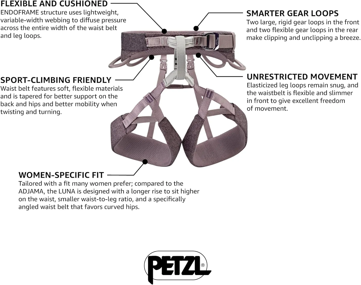 PETZL Selena Women's Harness - Rock Climbing Harness for The Gym, Crag, or Multi-Pitch Routes
