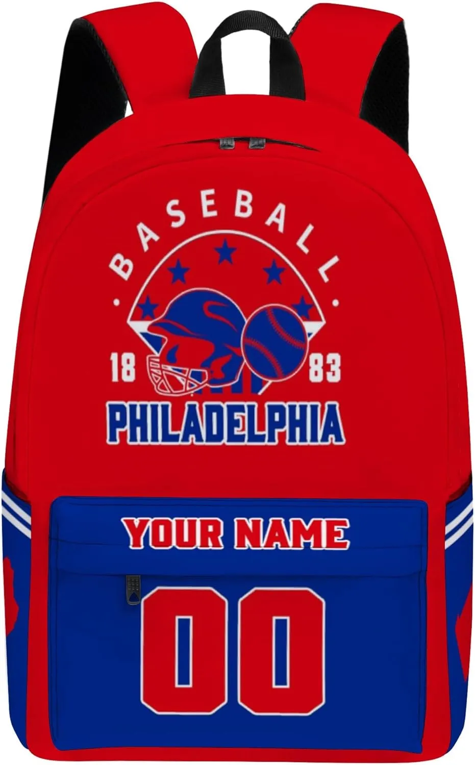 Philadelphia Backpack Custom Name Number Travel Laptop Work Shoulder Bag Personalized Daypack Fans Gift for Men Women Boy Girl