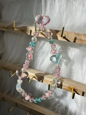 Phone Chain-Sugar Glass Hearts and Gummies