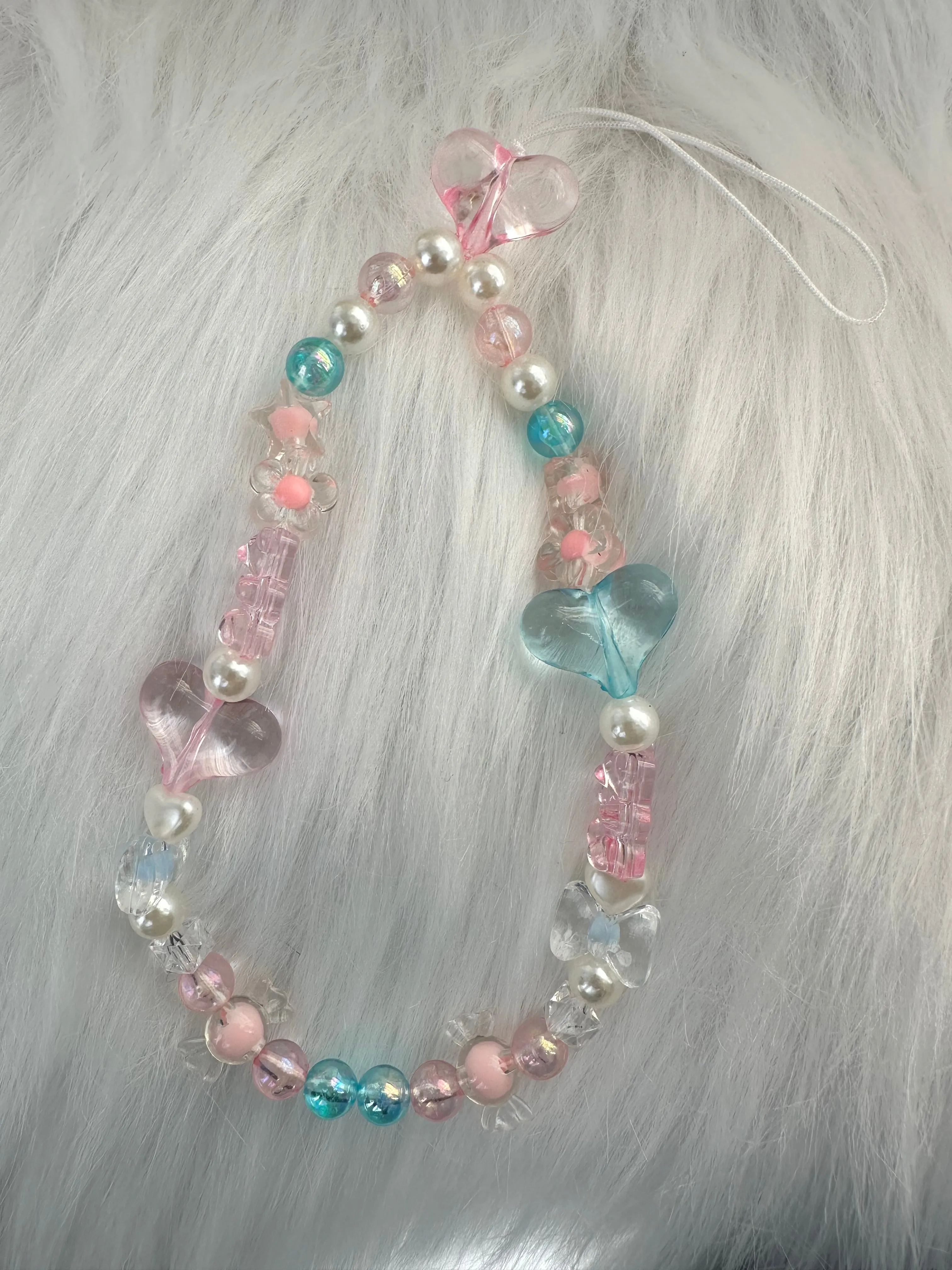 Phone Chain-Sugar Glass Hearts and Gummies