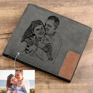 Photo Engraved Short Wallet