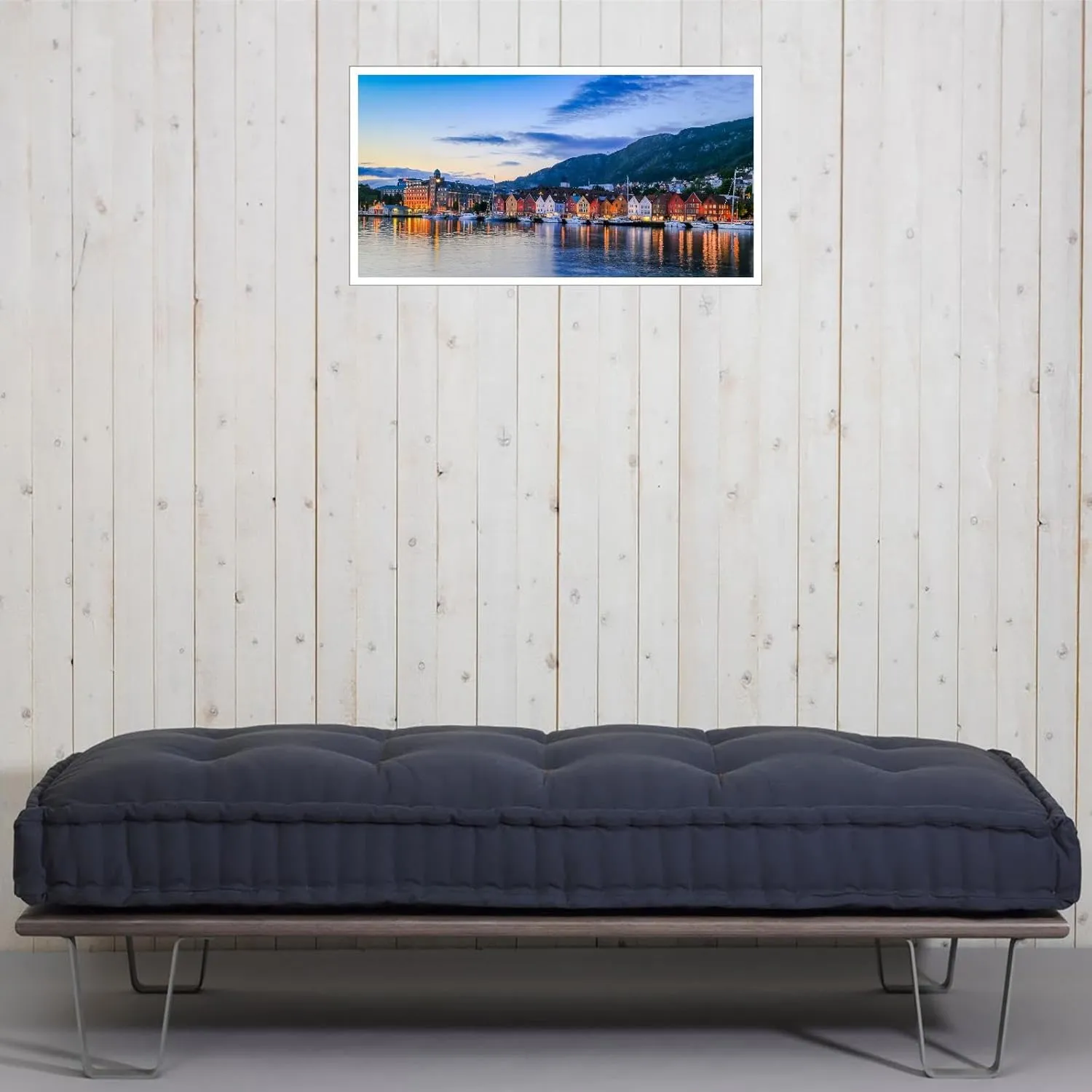 Pictures Bergen Norway Canvas Wall Art Poster Prints Wall Decor For Home Living room Bedroom Noframed 48"x24"