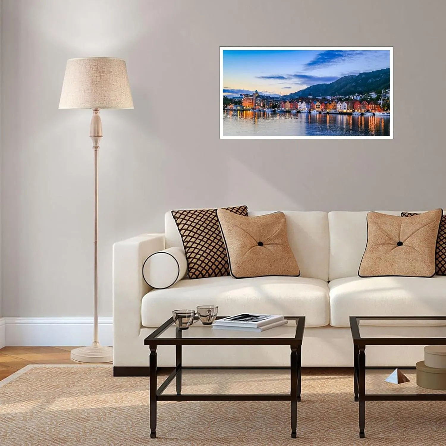 Pictures Bergen Norway Canvas Wall Art Poster Prints Wall Decor For Home Living room Bedroom Noframed 48"x24"