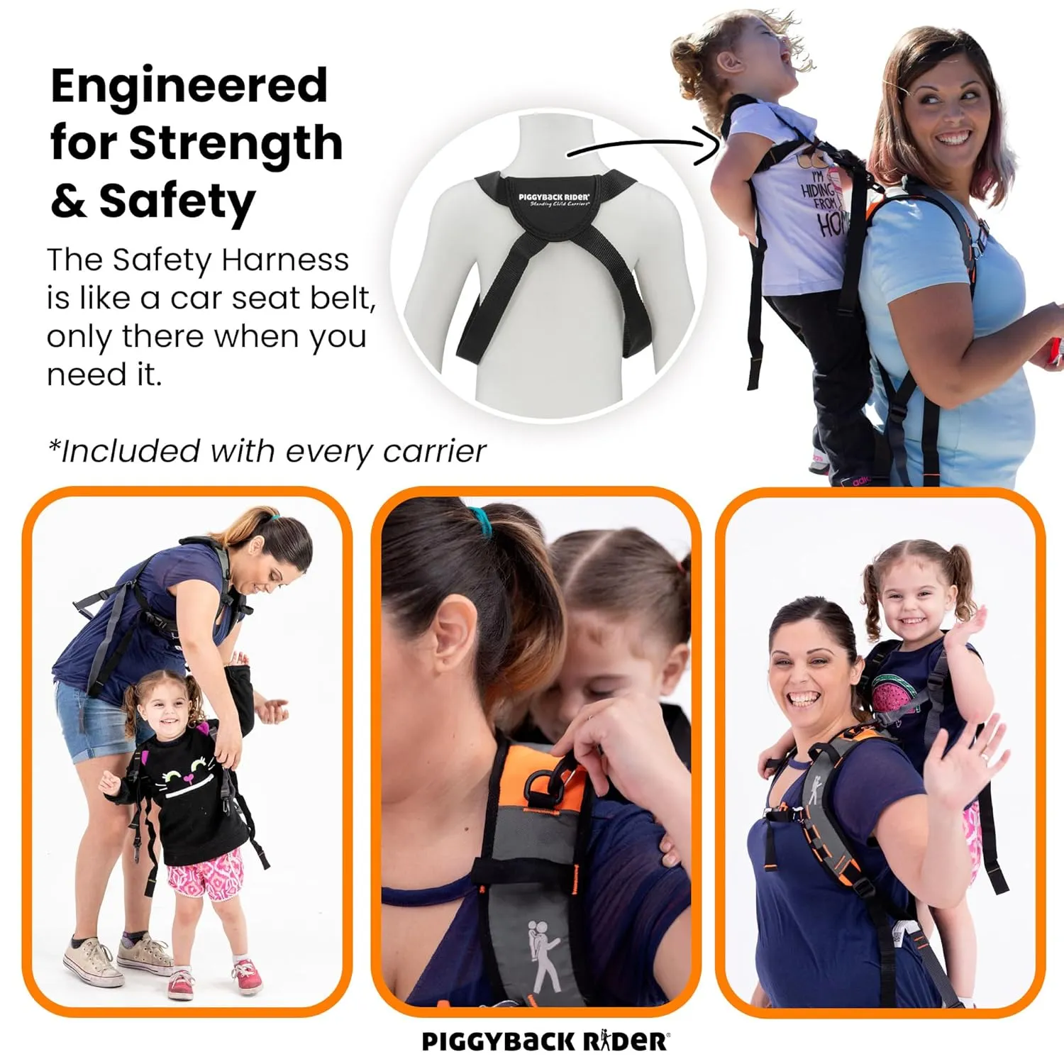 Piggyback Scout Standing Toddler Carrier Backpack - 2-Piece Bundle for Hiking & Travel with Secure Child Safety Harness Included - for Ages 2-4 (Under 50 lbs) - No Accessories Included