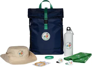 PILGRIM'S BACKPACK, Pilgrim's Backpack Kit in RPET Fabric Complete with Accessories, Capacity 28 litres, Official Jubilee Product 2025, blue, Taglia unica, S4G01BK