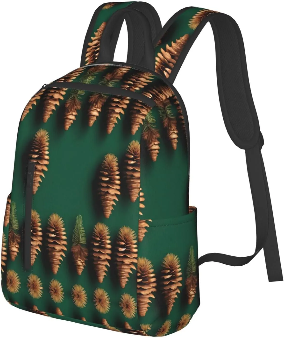 Pine Cone Border print Lightweight Laptop Backpack Travel Daypack Bookbag for Women Men for Travel Work