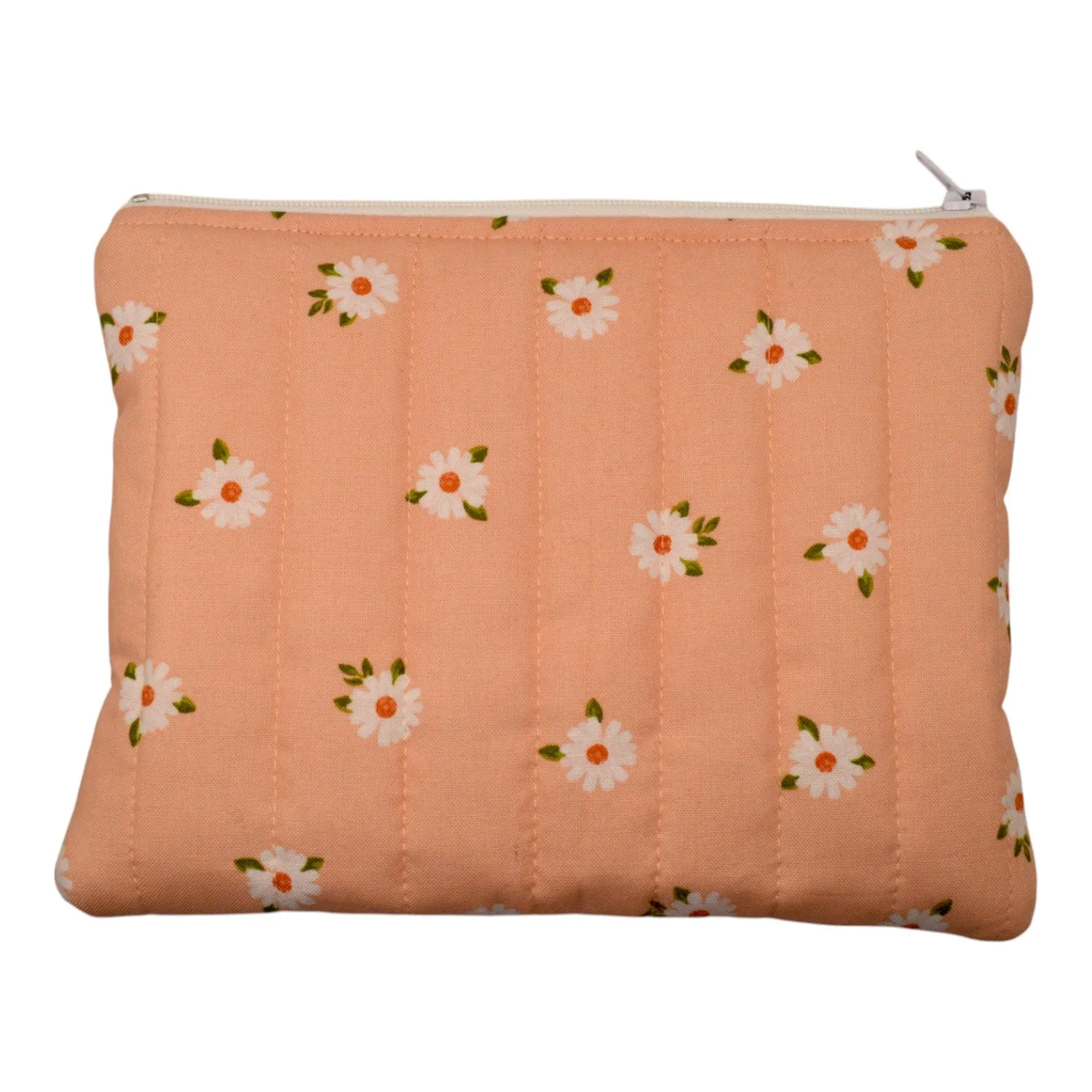 Pink Daisy Mini Puff Pouch- Large