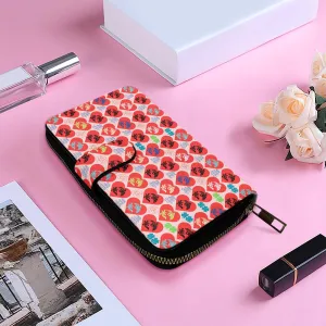Pink Fengshui Turtle & Crane Long Flap Wallet