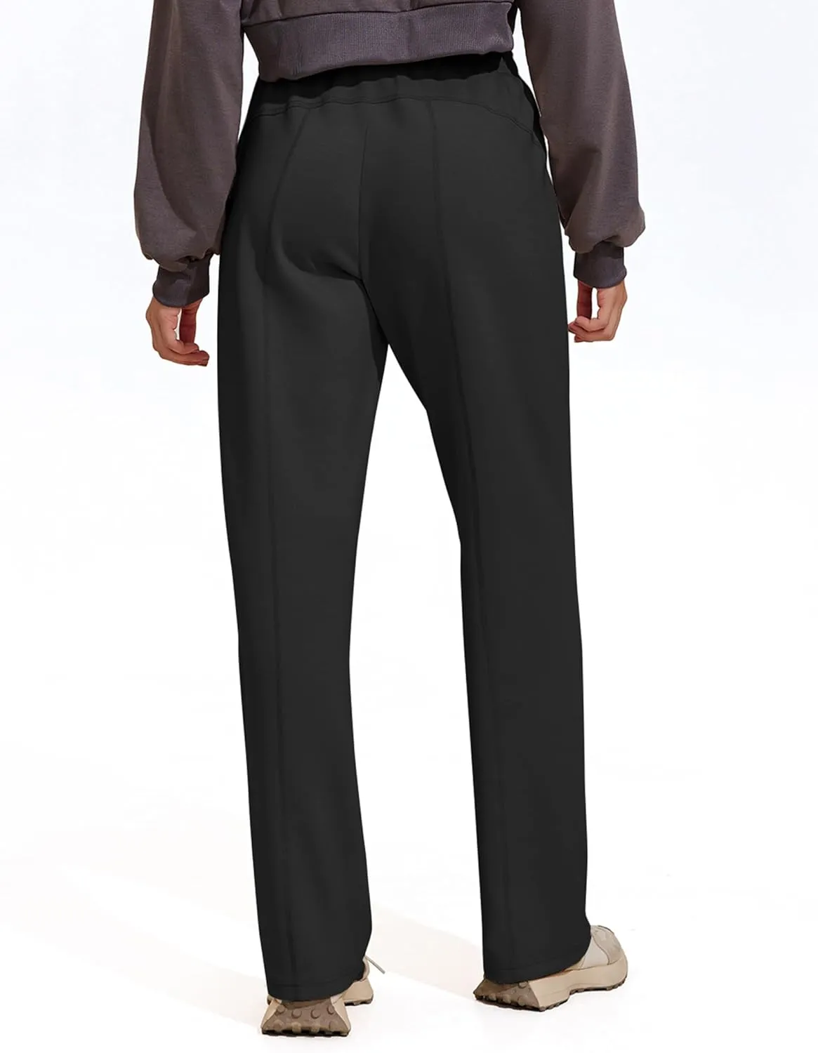 PINSPARK Womens Straight Leg Sweatpants Casual Athletic Workout Pants Stretch Soft Lounge Pants with Pockets