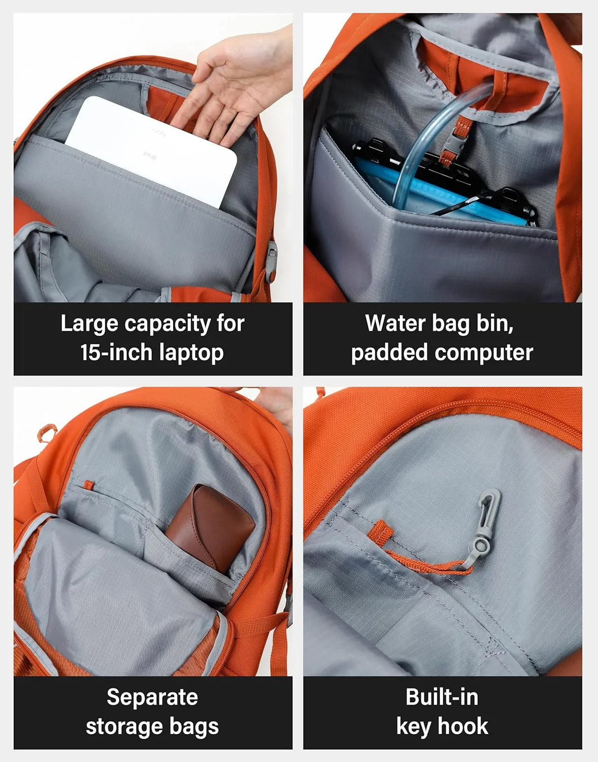 Pioneer Camp Hiking Backpack 22L Small Hiking Hydration Gear Lightweight Camping Backpack Travel Daypack for Women Men Outdoor Bag for Biking Climbing (Orange;22L)