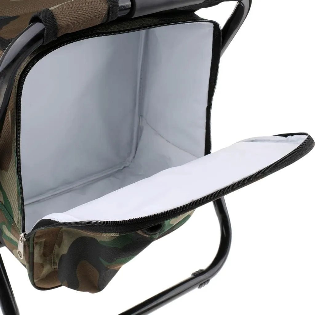 pistro Fishing Folding Stool Chair with Insulated Cooler Backpack