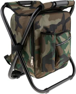 pistro Fishing Folding Stool Chair with Insulated Cooler Backpack