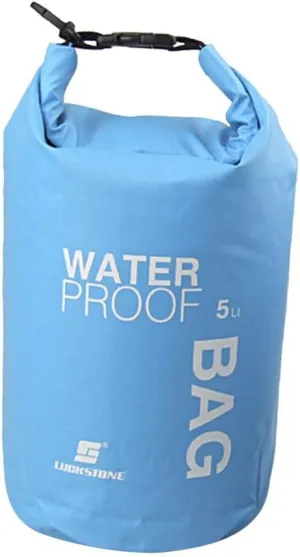pistro Waterproof Dry Bag - Roll Top Closure Pouch for Camping Boating Kayaking Fishing Rafting Canoeing Beach Sports - Blue, 5L