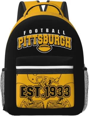 Pittsburgh Backpack for Boys and Girls, Laptop Backpack for Men and Women, Large Capacity Lightning Bookbag Waterproof Adjustable School Bags for Travel Daypack Laptop Sport Bag