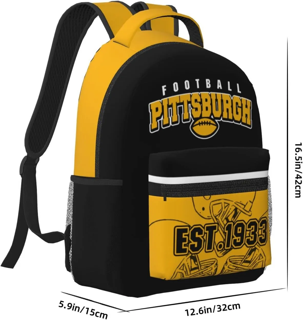 Pittsburgh Backpack for Boys and Girls, Laptop Backpack for Men and Women, Large Capacity Lightning Bookbag Waterproof Adjustable School Bags for Travel Daypack Laptop Sport Bag