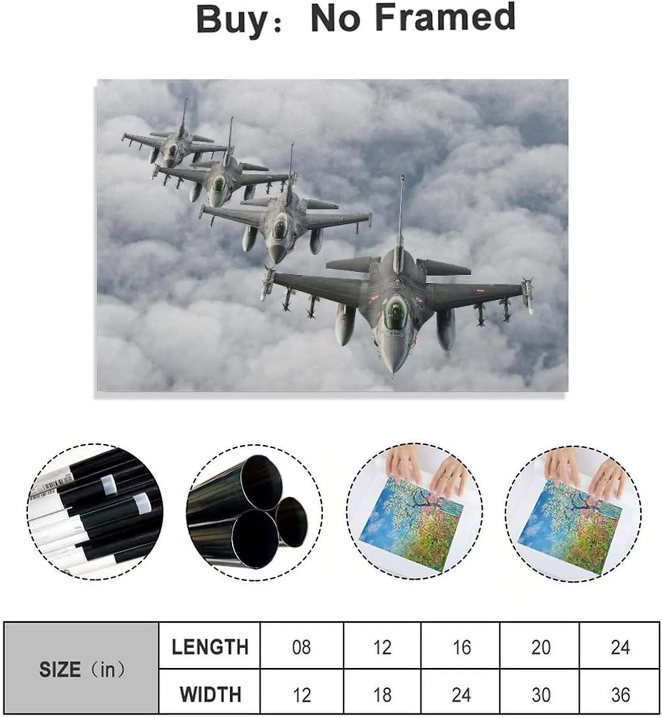 Plane General Dynamics F-16 Fighting Falcon Light Combat Aircraft 03 Room Aesthetics Posters Canvas Posters Bedroom Decoration Sports Office Decoration Gifts Wall Art Decoration Printing Posters 24x36