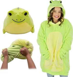 Plushible Wearable Blanket Hoodie, 2-in-1 Oversized Hoodie Blanket Pillow, Long Sleeve Sweatshirt Pocket, Cozy Holiday Gift