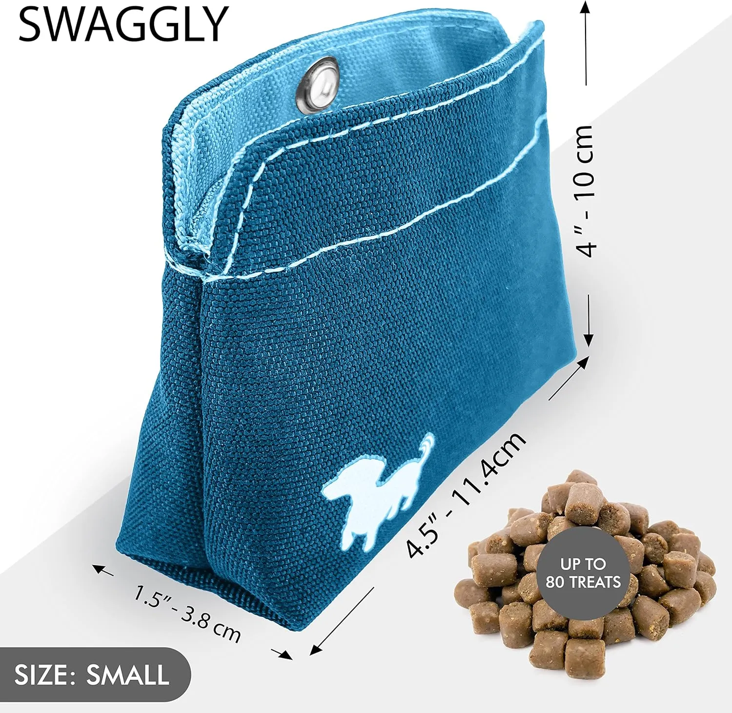 Pocket Sized Dog Treat Pouch - Treat Pouches for Pet Training - Small Dog Treat Pouch with Magnetic Closure - Dog Walking Treat Bag for Dog Training - Turquoise
