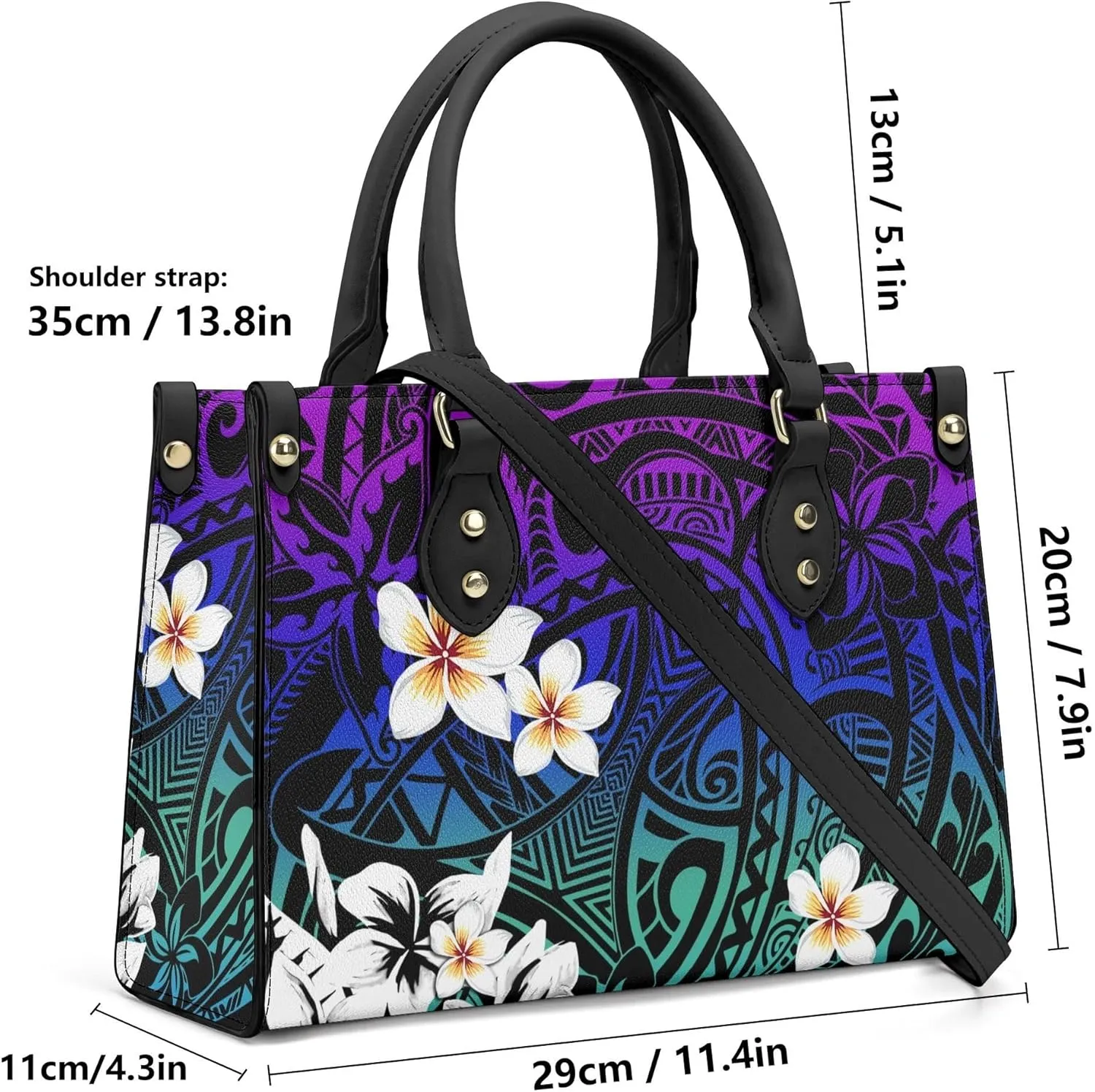 Polynesian Custom Handbag, A Two-Piece Set Of Women'S Single-Shoulder Bag And Wallet Samoan Tribal Pattern Design