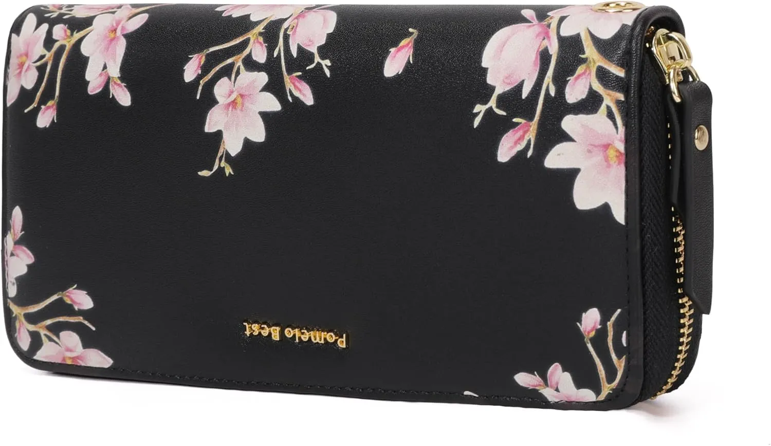 Pomelo Best Womens Wallet RFID Blocking Leather Multi Credit Card Large Capacity Zip Around Wallets Clutch Wristlet Travel Long Purse for Women Black
