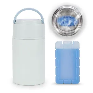 Portable Breast Milk Cooler, Stainless Steel Breastmilk Storage Keeps Breastmilk Cold for up to 24 Hours, Breast Milk Chiller Included Ice Pack for Women Outdoor Travel - Blue