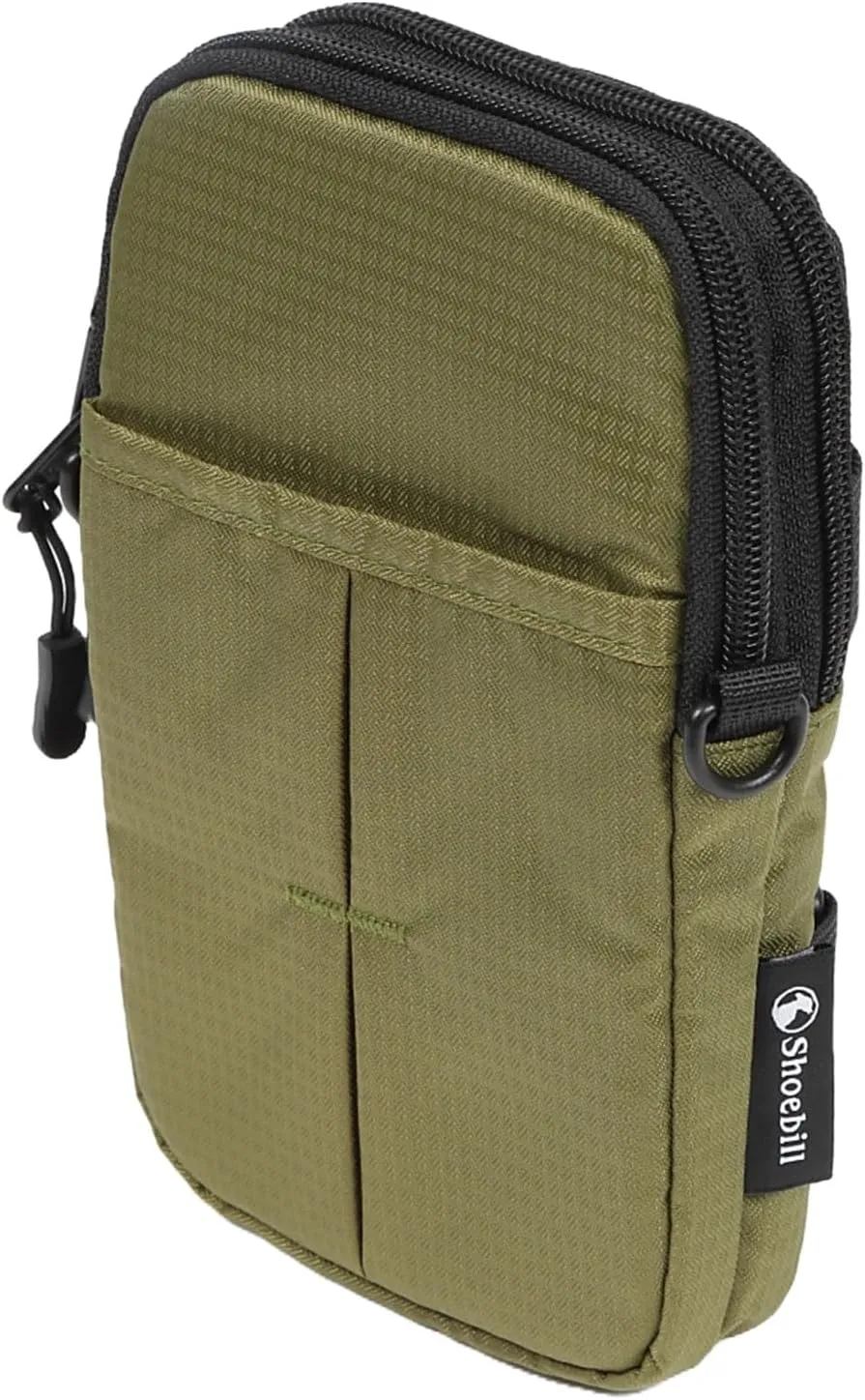 Pouch for Backpack, Backpack Strap Pouch, Molle Phone Holder, Backpack Accessories, Cell Phone Holder, Small Crossbody Shoulder Holsters Bag (Khaki)