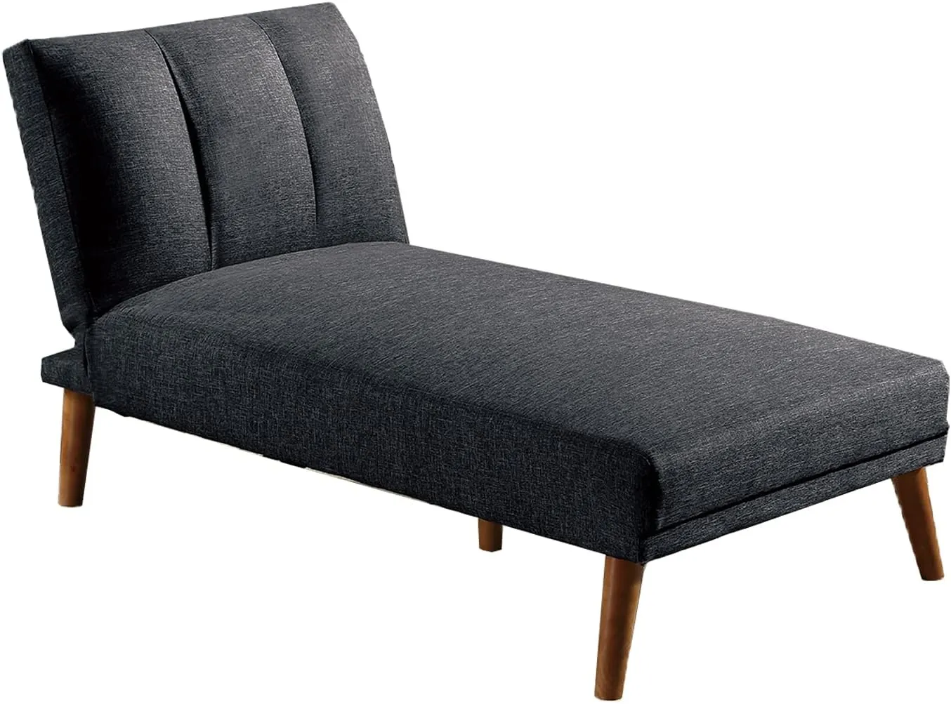 Poundex Polyfiber Fabric Adjustable Chaise, Black