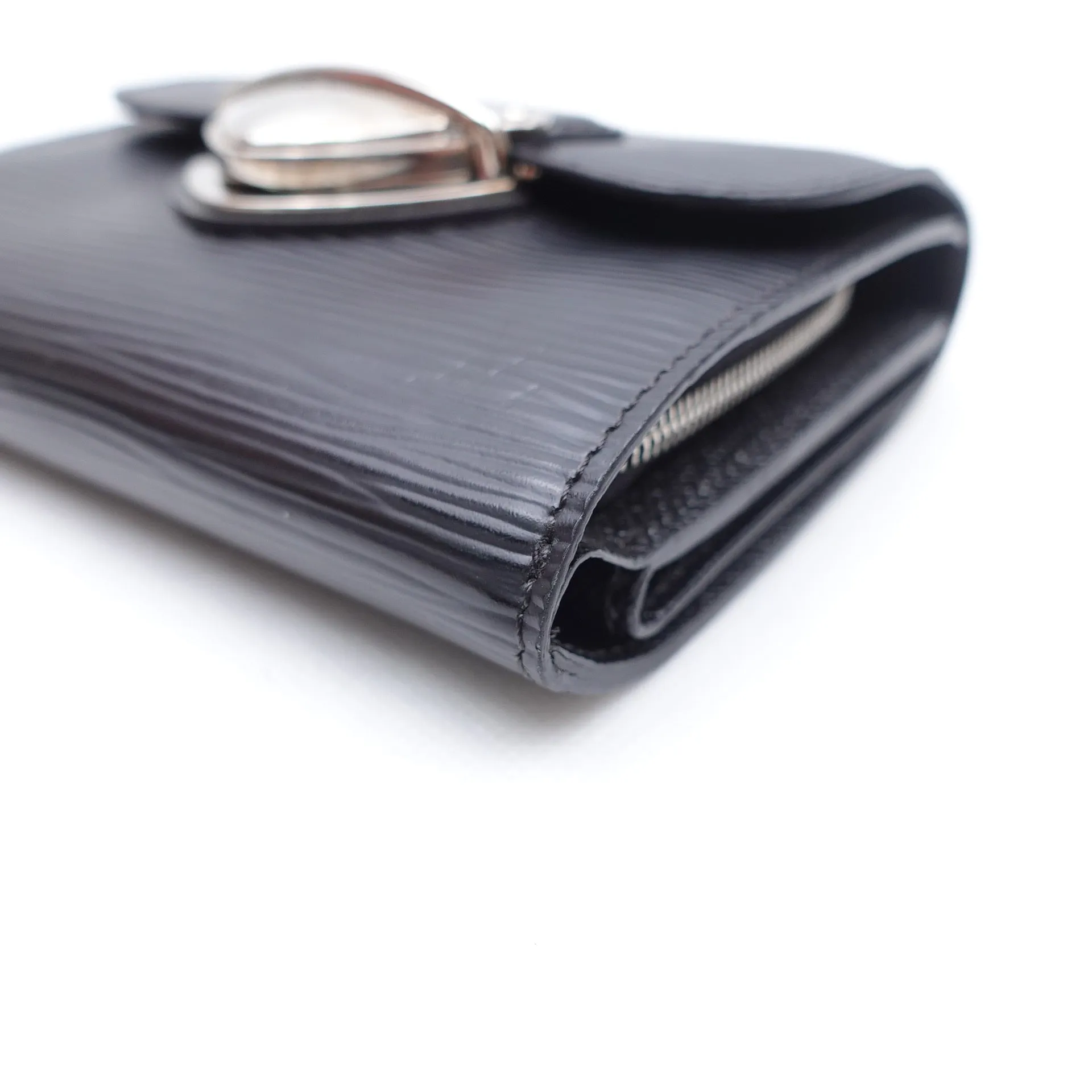 PRE-OWNED LV Black Epi Leather Joey Short Wallet