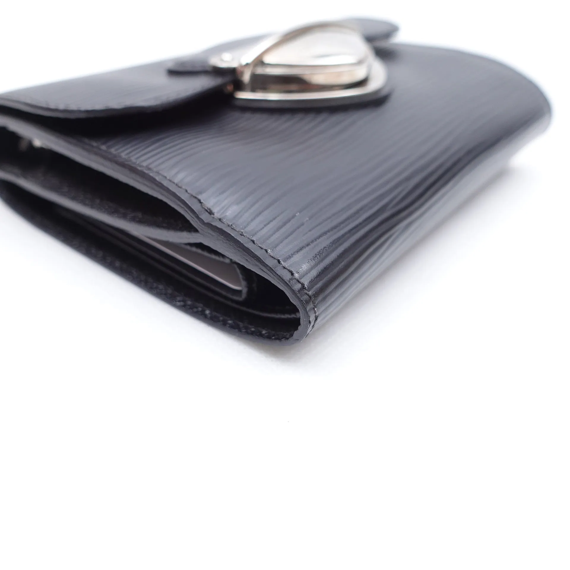 PRE-OWNED LV Black Epi Leather Joey Short Wallet
