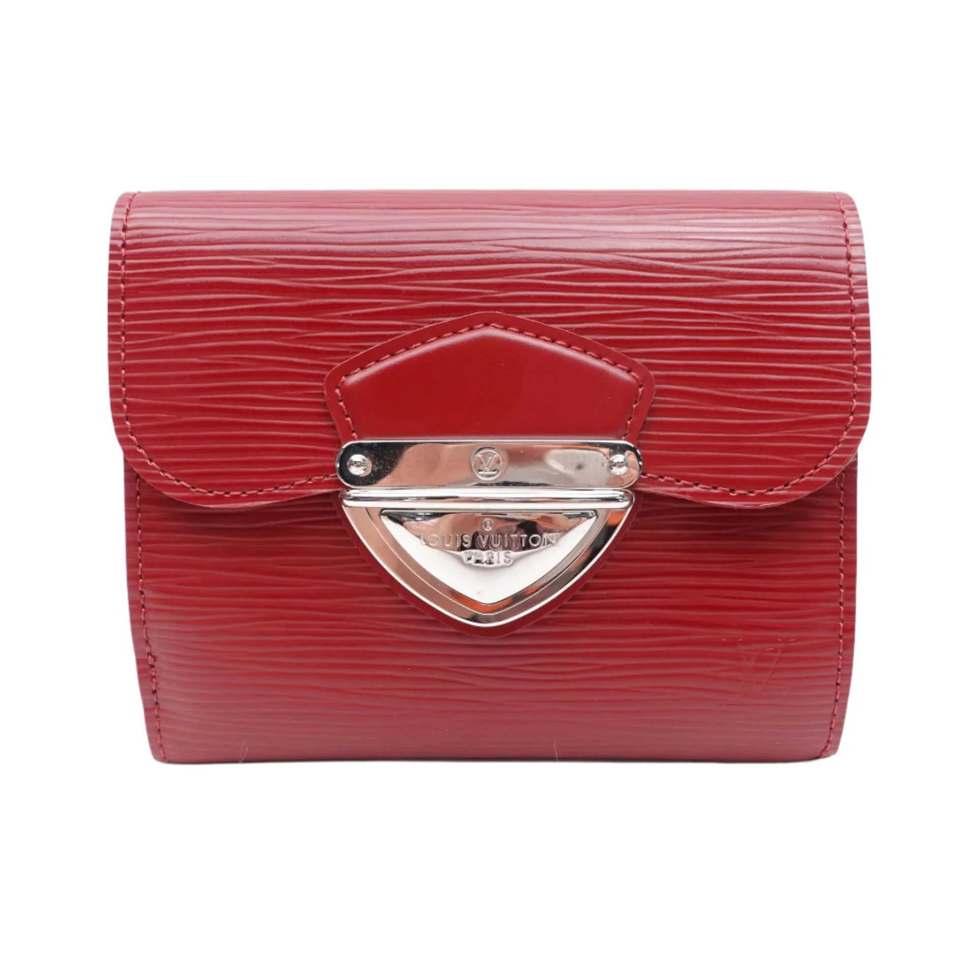 PRE-OWNED LV Red Epi Joey Short Wallet