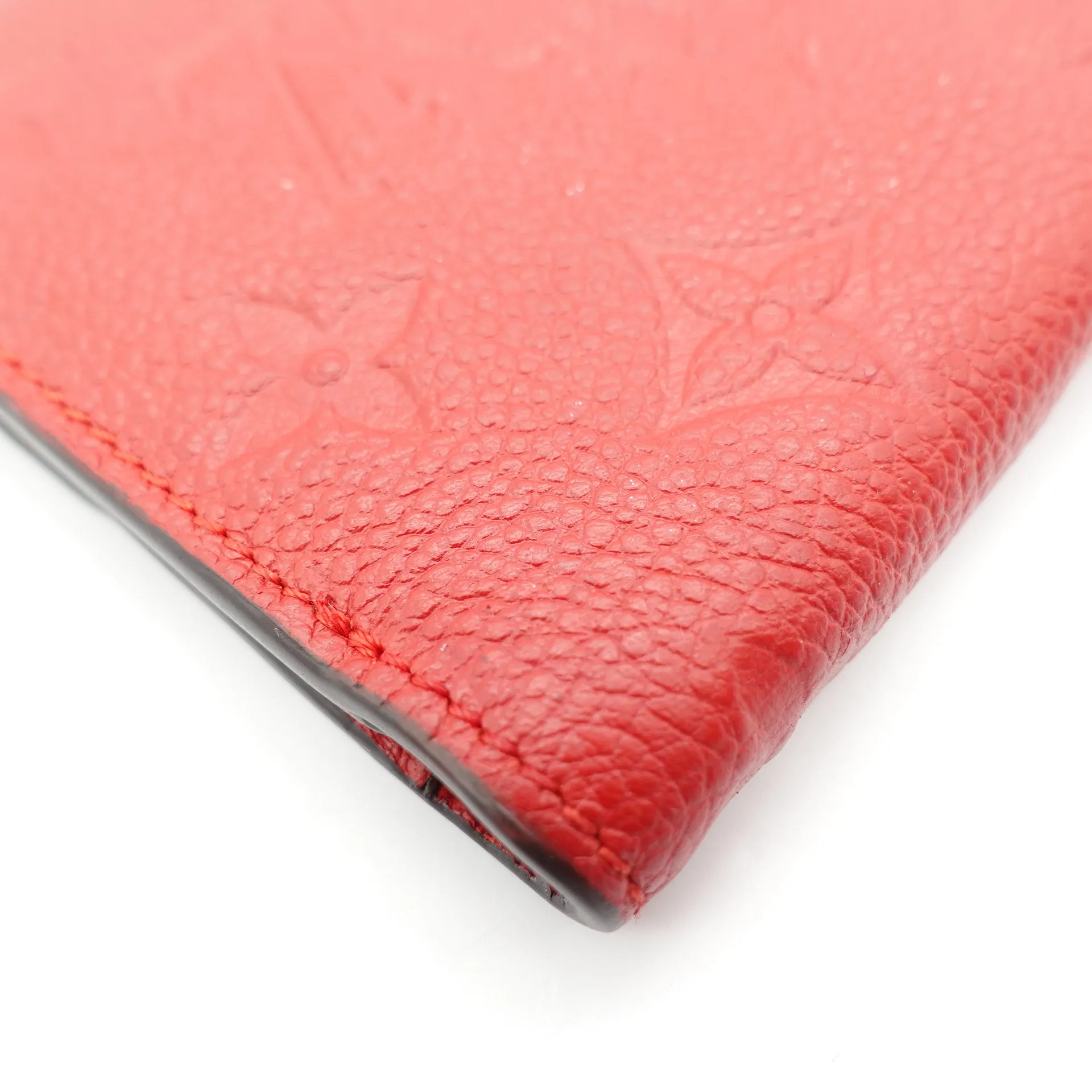 PRE-OWNED LV Red Monogram Empreinte Curieuse Compact Short Wallet