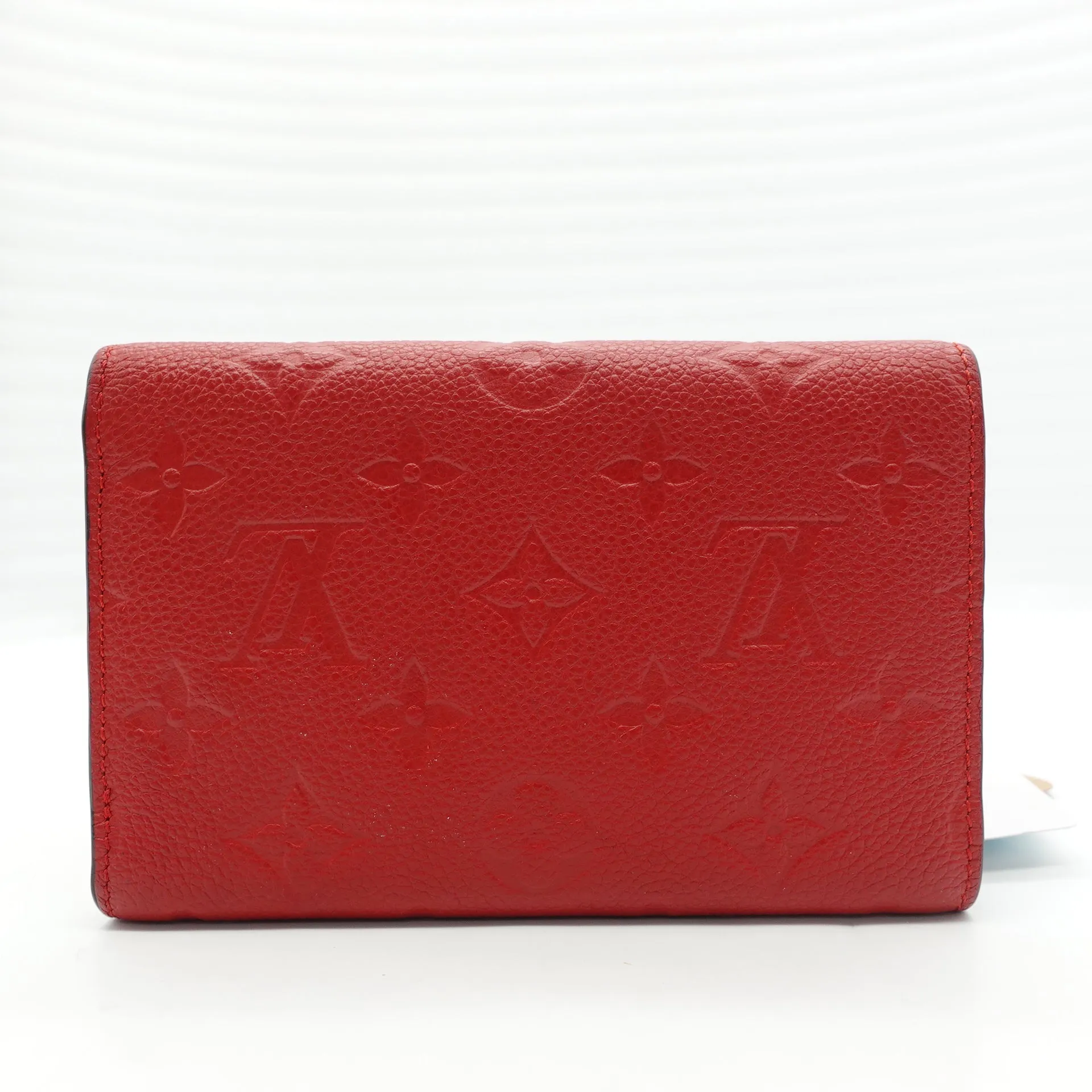 PRE-OWNED LV Red Monogram Empreinte Curieuse Compact Short Wallet