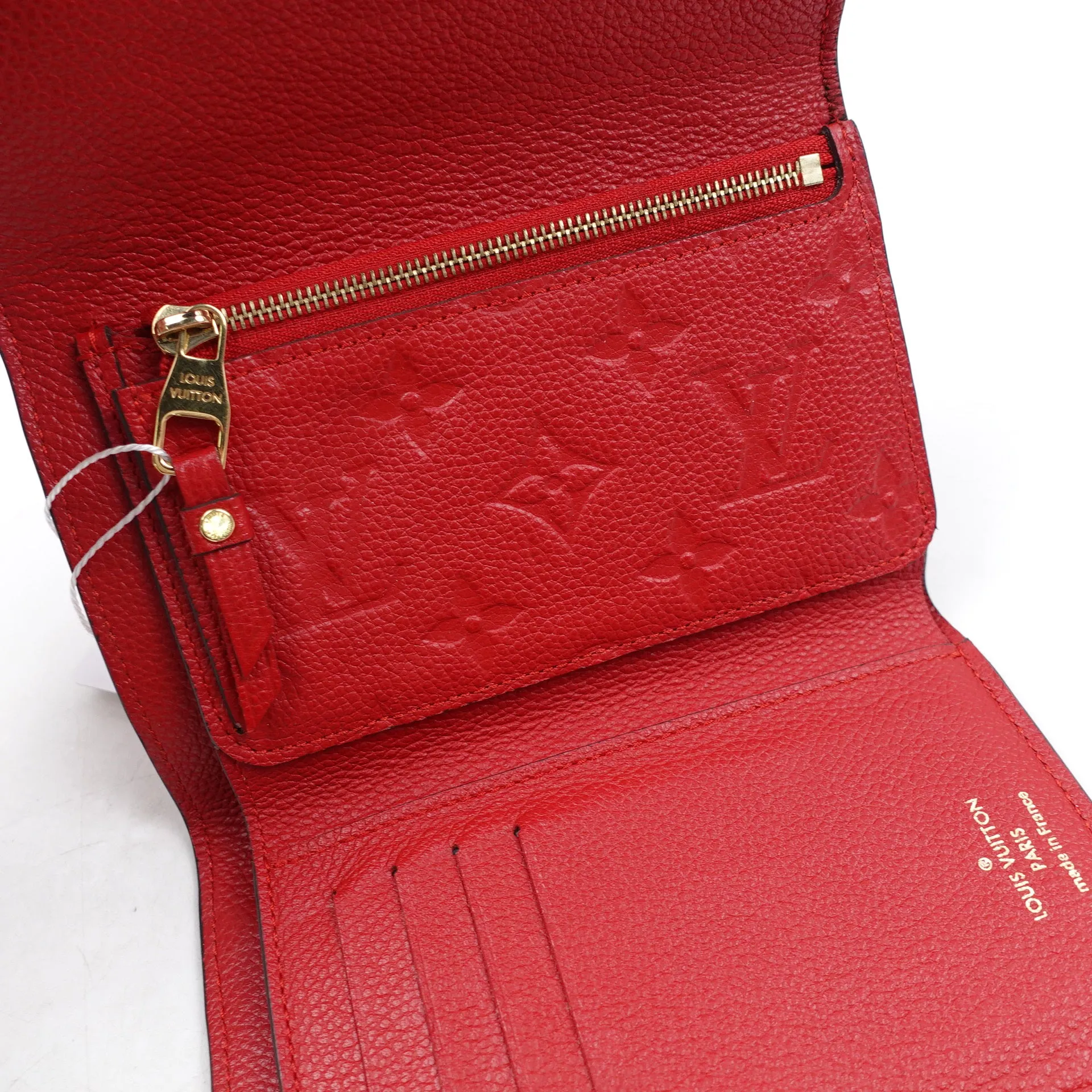 PRE-OWNED LV Red Monogram Empreinte Curieuse Compact Short Wallet