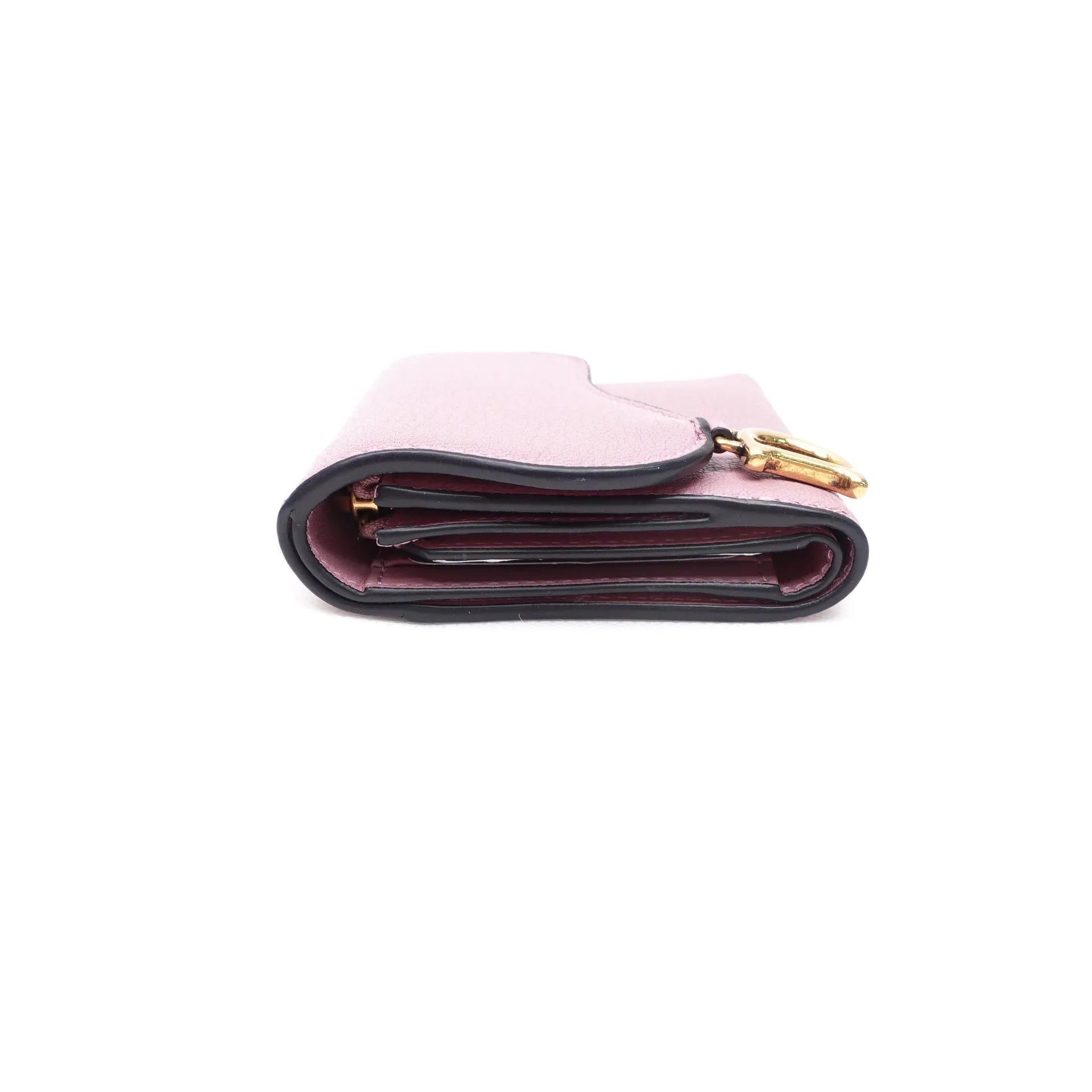 PRE-OWNED Pink Lotus Saddle Short Wallet