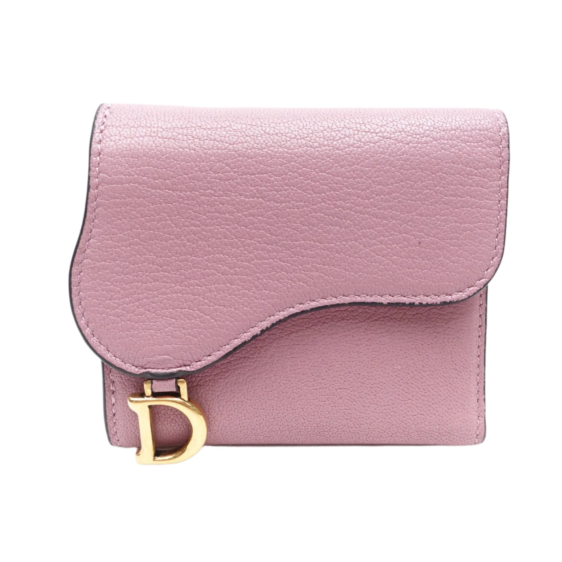 PRE-OWNED Pink Lotus Saddle Short Wallet