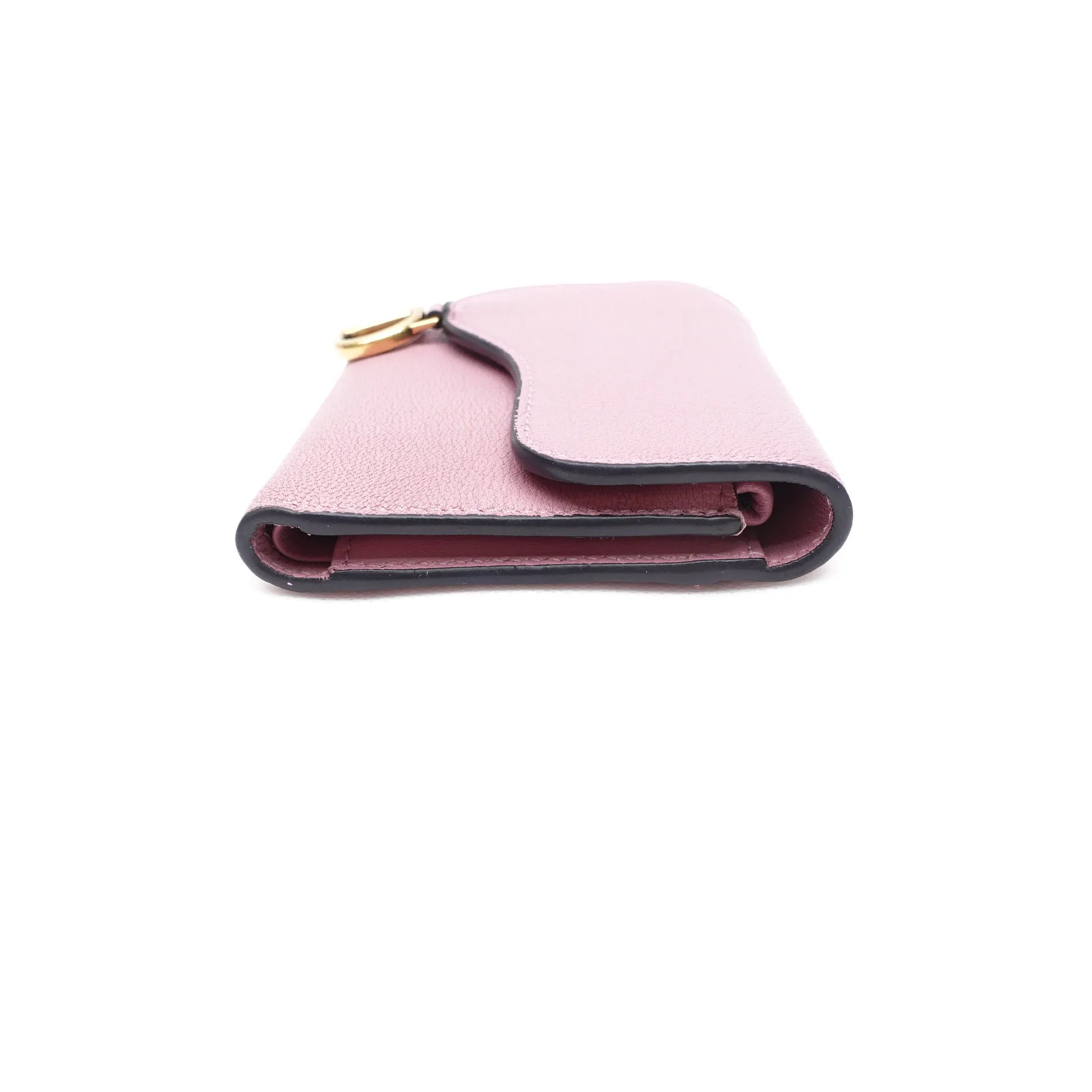 PRE-OWNED Pink Lotus Saddle Short Wallet