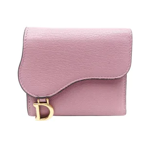 PRE-OWNED Pink Lotus Saddle Short Wallet