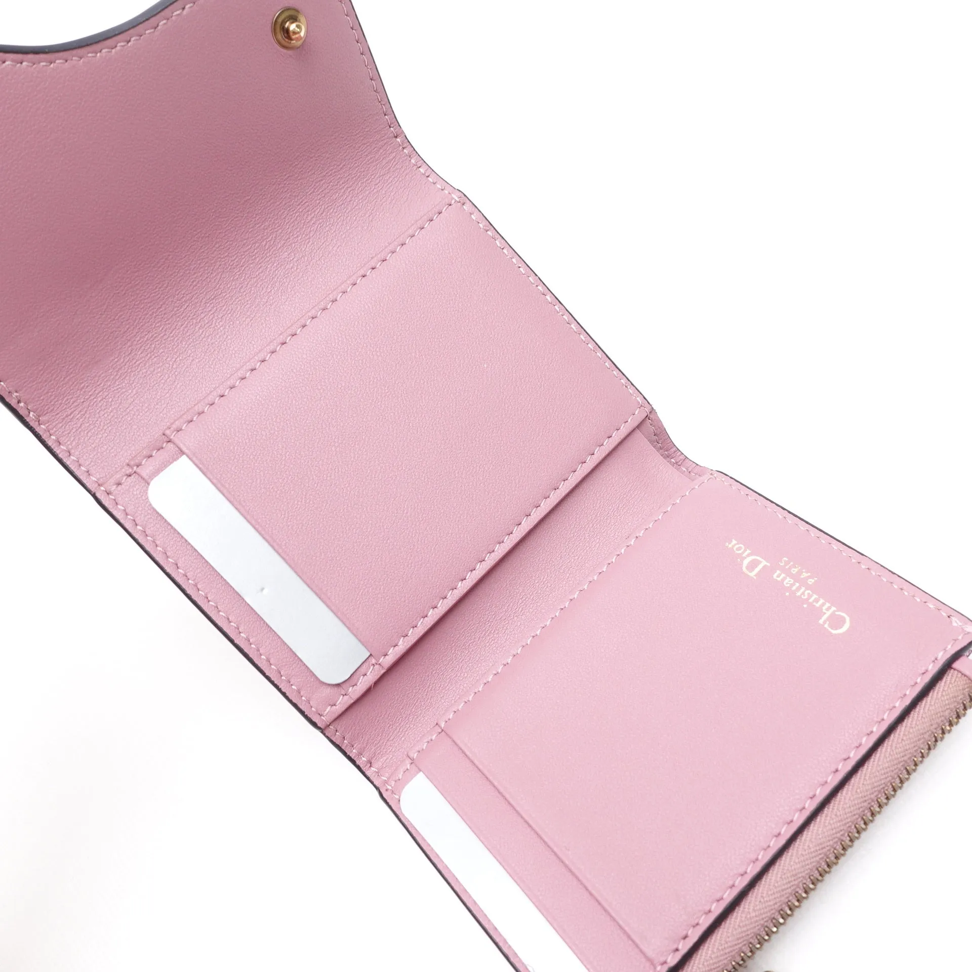 PRE-OWNED Pink Lotus Saddle Short Wallet