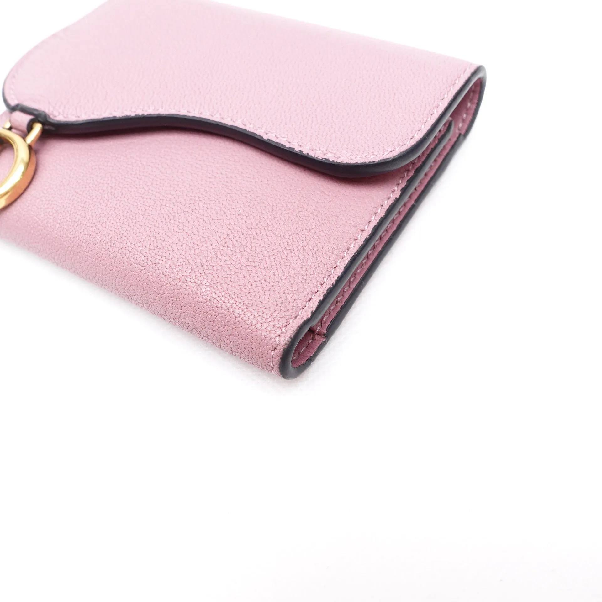 PRE-OWNED Pink Lotus Saddle Short Wallet