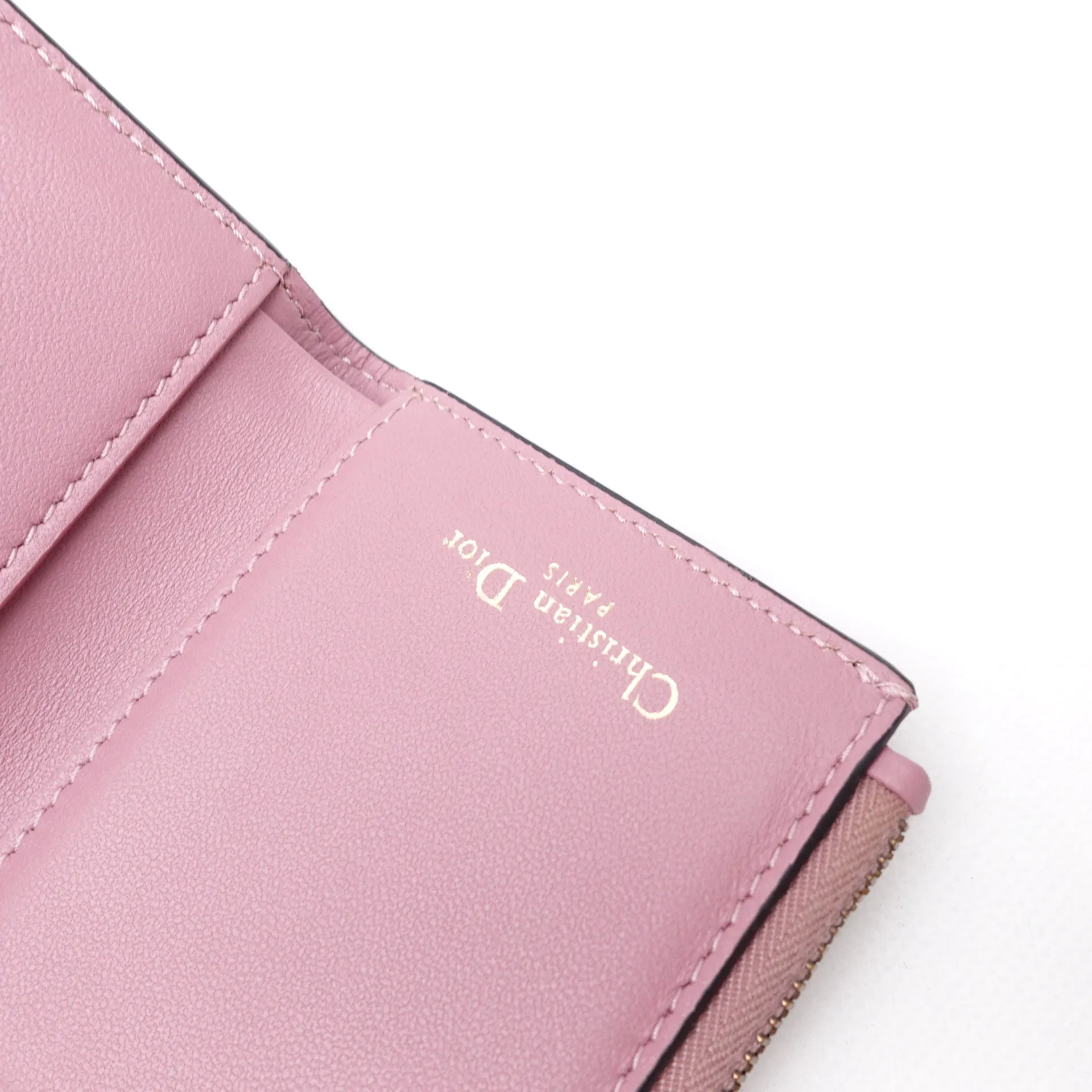 PRE-OWNED Pink Lotus Saddle Short Wallet